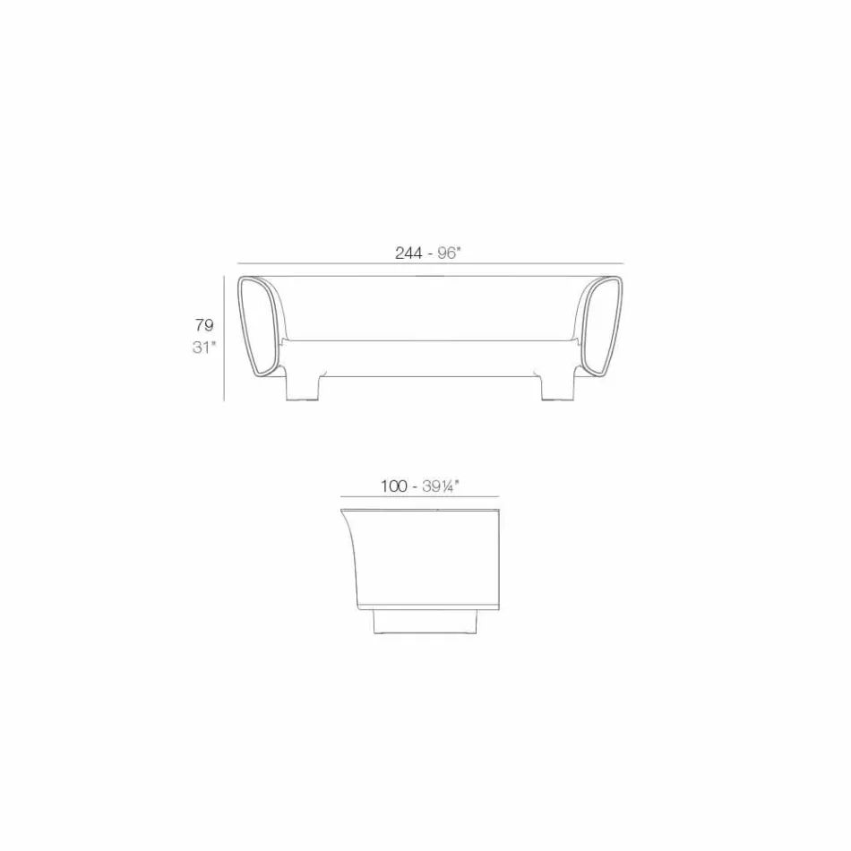 Vondom Bum Bum design modern, cu design negru, cu lacăt de grădină Viadurini