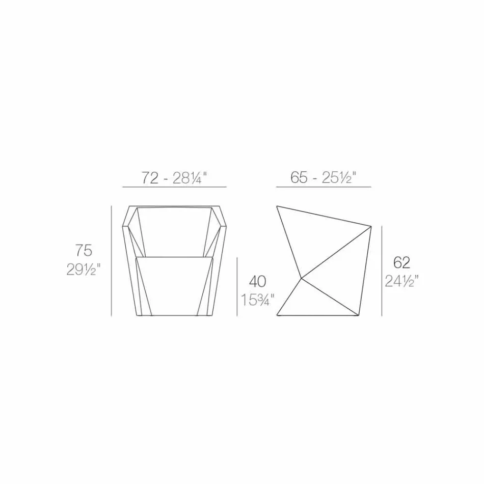 Vondom Faz fotoliu de grădină din lemn alb, cu design modern Viadurini