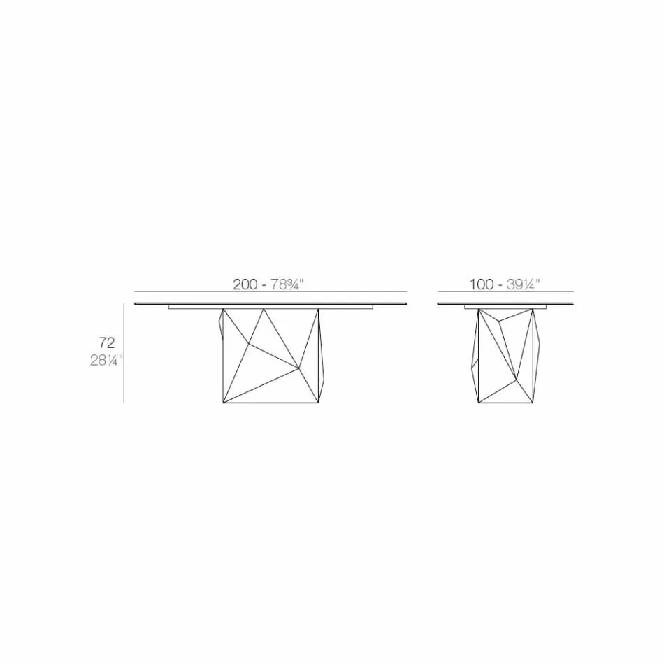 Vondom Faz masă de grădină albă lăcuită L200xP100cm de design Viadurini