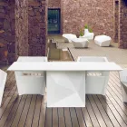 Vondom Faz masă de grădină albă lăcuită L200xP100cm de design Viadurini