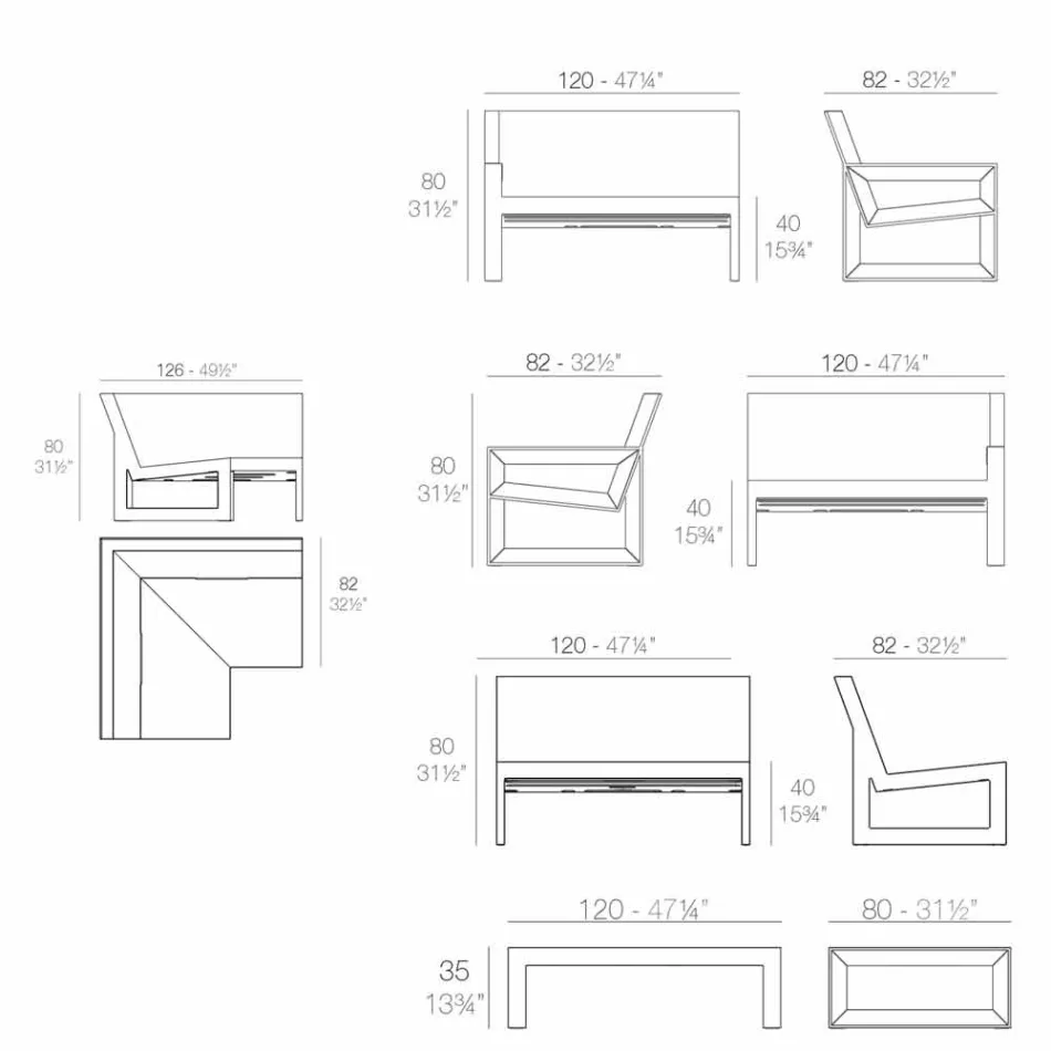 Cadă de grădină Vondom Frame cu design modern Viadurini