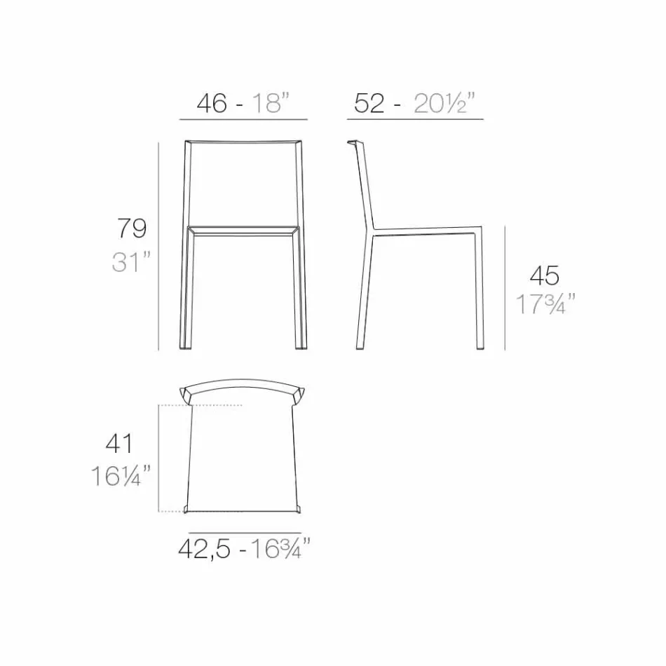 Scaun de grădină Vondom Quartz cu design modern Viadurini