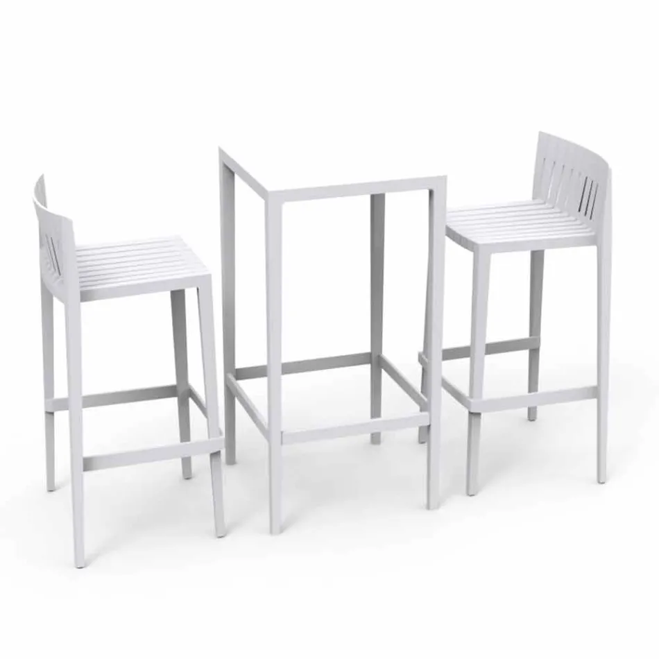 Vondom Spritz Set de masă de grădină și două scaune de design alb Viadurini
