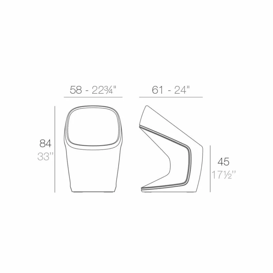 Scaun de grădină Vondom Ufo cu design alb modern Viadurini