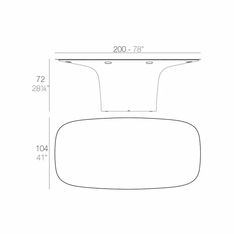 Vondom Ufo masă exterioară de design exterior L200xP100 cm Viadurini