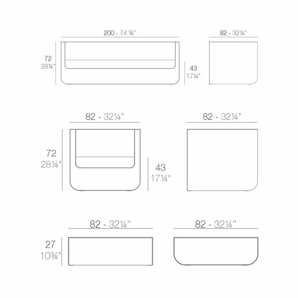 Vondom Ulm salon în aer liber cu design alb modern Viadurini