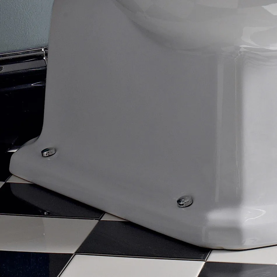 Apa Monobloc clasic în ceramică albă cu cutie fabricată în Italia - Marwa Viadurini